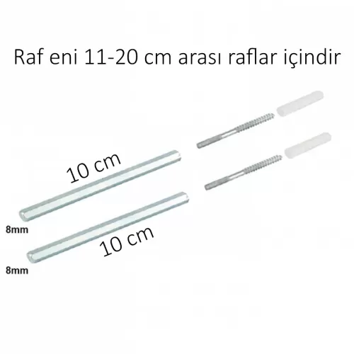 10 CM GİZLİ RAF TUTUCU ( 8 mm )