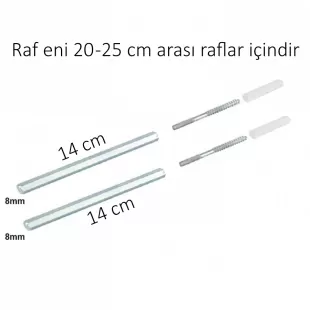 14 CM GİZLİ RAF TUTUCU ( 8 mm )