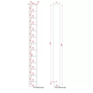 DOLPHIN SUNTALAM KİTAPLIK ( 200 X 20 X 17 )