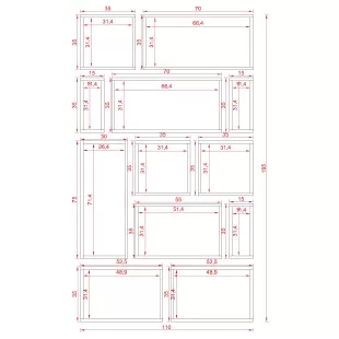 KUTU RAF - MODEL 6 (DERİNLİK 15 CM )