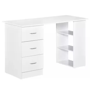 3 ÇEKMECELİ RAFLI ÇALIŞMA MASASI 120 CM BEYAZ RENK 