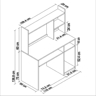 BİLGİSAYAR ÇALIŞMA MASASI KLAVYE ÇEKMECELİ BEYAZ RENK