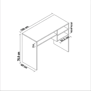 3 GÖZLÜ 100 CM BİLGİYASAR ÇALIŞMA MASASI BEYAZ RENK