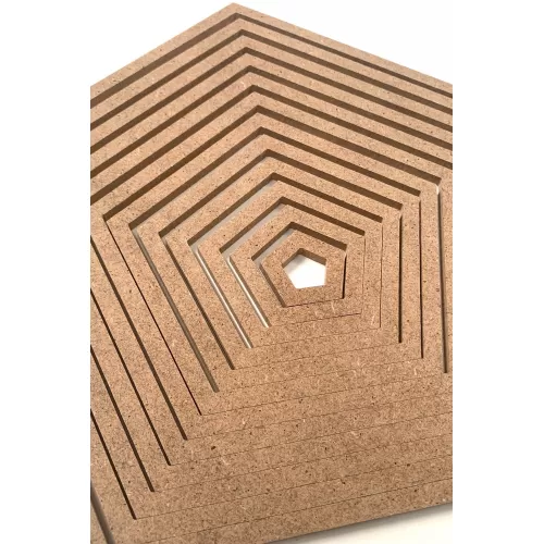 12'li Beşgen Kasnak Set Boyanabilir Ham Mdf