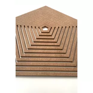 12'li Beşgen Kasnak Set Boyanabilir Ham Mdf