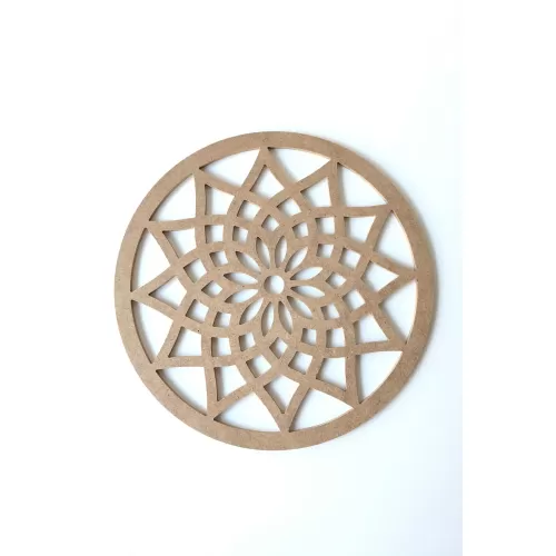 Bohem Tarz Daire Kesim 30cm Boyanabilir 4 mm Ham Mdf