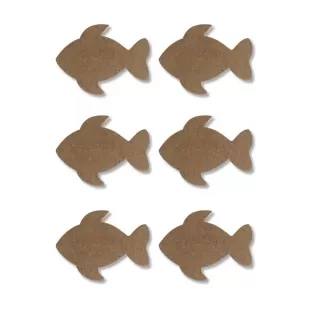 6’lı Mini Balık Obje Set 4 mm ham mdf