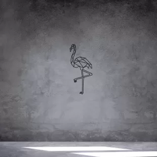 Rafkestir Flamingo Figürü Ahşap 25 x 50 Cm Mdf Dekoratif Dekor Duvar Tablo - Duvar Süsü