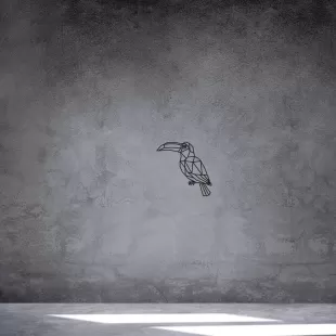 Rafkestir Kuş Figürü Ahşap 45 x 45 Cm Mdf Dekoratif Dekor Duvar Tablo - Duvar Süsü