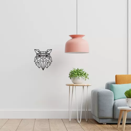 Rafkestir Baykuş Figürü Ahşap 40 x 40  Cm Mdf Dekoratif Dekor Duvar Tablo - Duvar Süsü