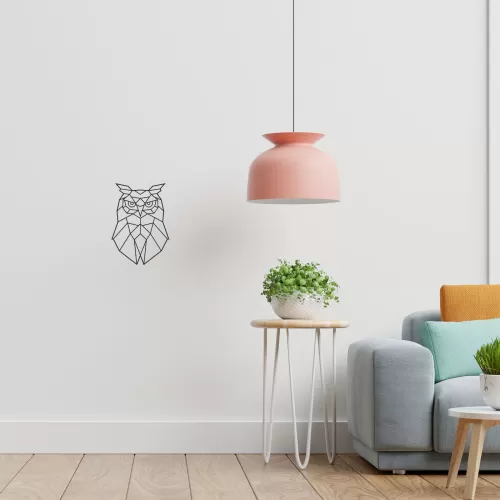 Rafkestir Baykuş 1 Figürü Ahşap 40 x 40  Cm Mdf Dekoratif Dekor Duvar Tablo - Duvar Süsü