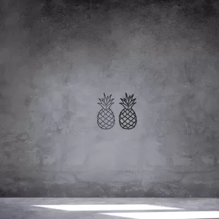 Rafkestir 2 Li Ananas Figürü Ahşap 18 x 40 Cm Mdf Dekoratif Dekor Duvar Tablo - Duvar Süsü