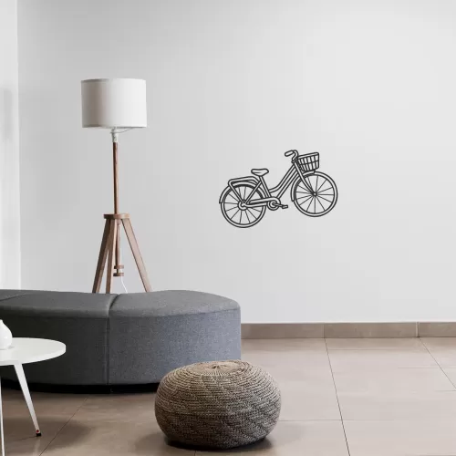 Rafkestir Bisiklet Figürü Ahşap 35 x 70 Cm Mdf Dekoratif Dekor Duvar Tablo - Duvar Süsü