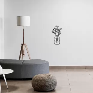 Rafkestir Çiçek  Figürü Ahşap 25 x 50   Cm Mdf Dekoratif Dekor Duvar Tablo - Duvar Süsü