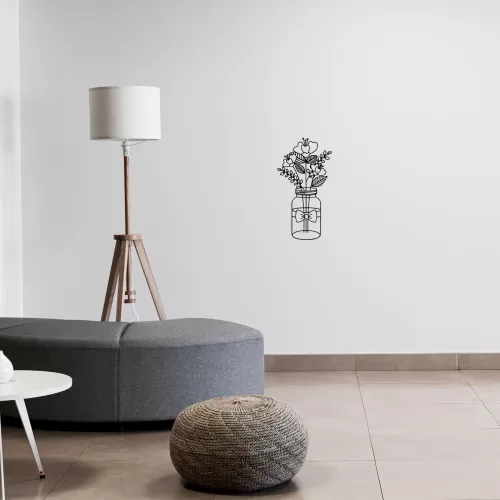 Rafkestir Çiçek  Figürü Ahşap 25 x 50   Cm Mdf Dekoratif Dekor Duvar Tablo - Duvar Süsü