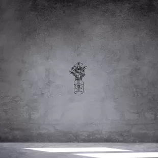 Rafkestir Çiçek  Figürü Ahşap 25 x 50   Cm Mdf Dekoratif Dekor Duvar Tablo - Duvar Süsü