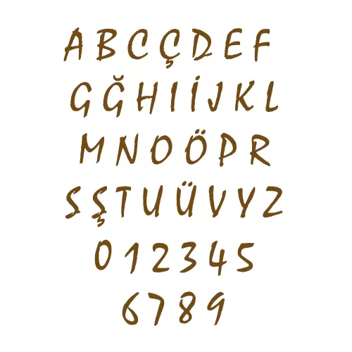 PLEKSİ 1 MM YAPIŞKANLI GOLD RENK HARFLER - 7