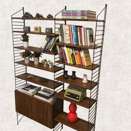 TASARIM KİTAPLIK - 6 ek modul  wenge renk