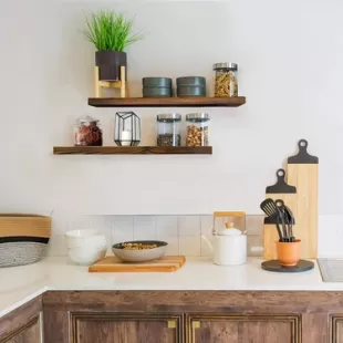 2 Lİ 100 CM MASİF LADİN GİZLİ DUVAR RAFI CEVİZ RENK 