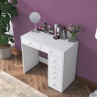 MAKYAJ TUVALET MASASI 7 ÇEKMECELİ BEYAZ RENK 