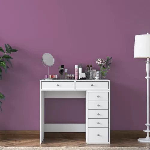 MAKYAJ TUVALET MASASI 7 ÇEKMECELİ BEYAZ RENK 