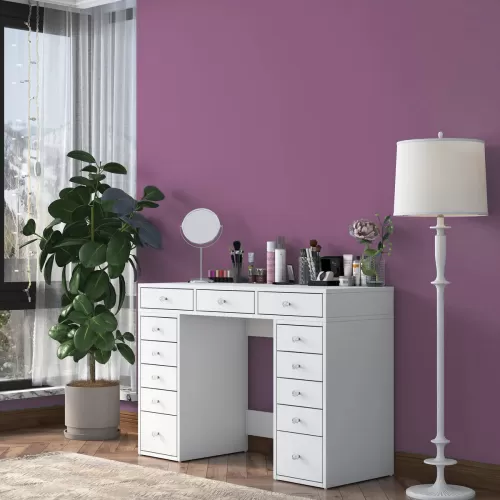 MAKYAJ TUVALET MASASI 13 ÇEKMECELİ BEYAZ RENK 